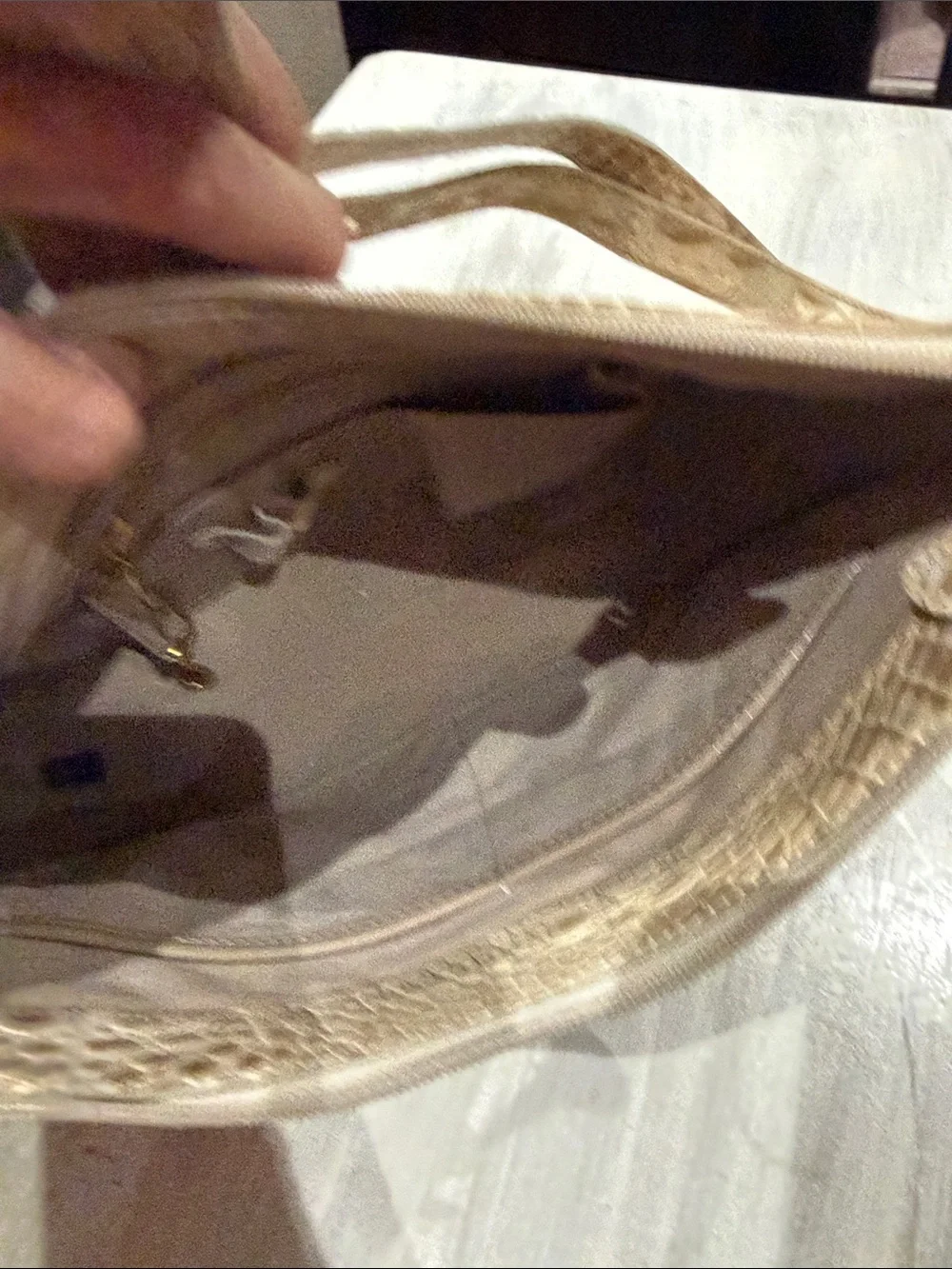 Vintage Brahmin Isabelle Croc-Embossed Hobo in Light Taupe